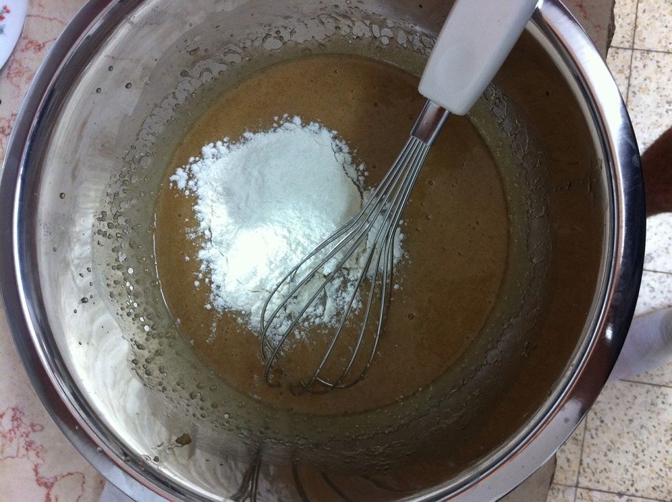After it all blend add in the flour