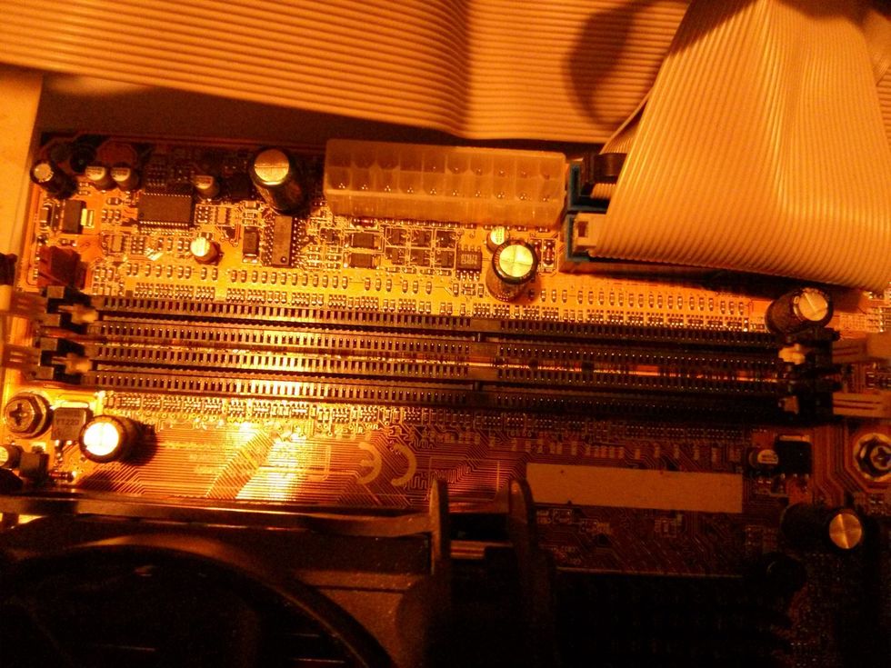 After it can be lifted out, theses are the Ram slots this motherboard has two