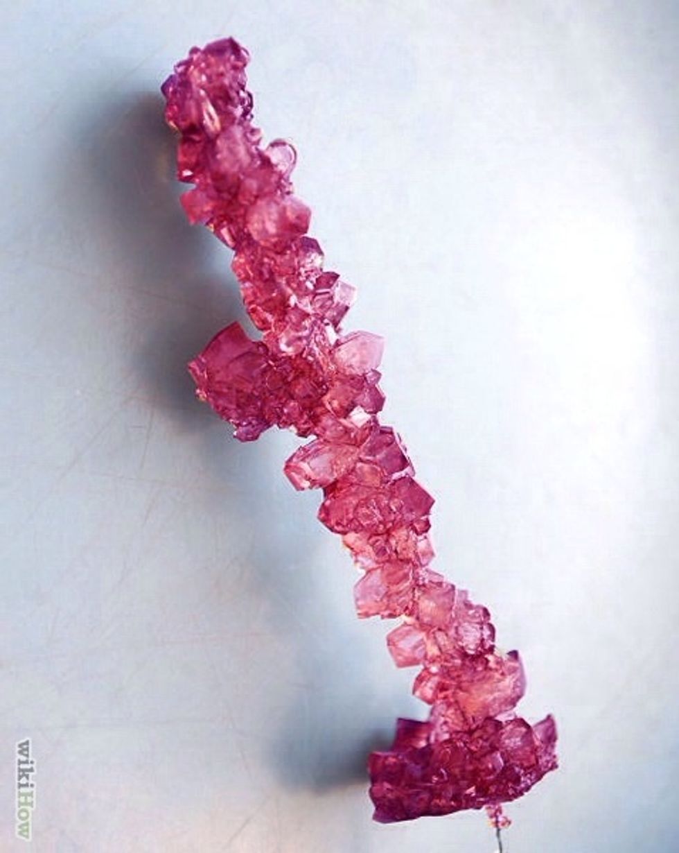 After it dries, wait until the crystal is formed. You have a choice now to either eat the rock candy or keep it.