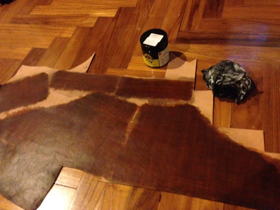 After it dry buff it off with a dry cloth until it starting to gloss