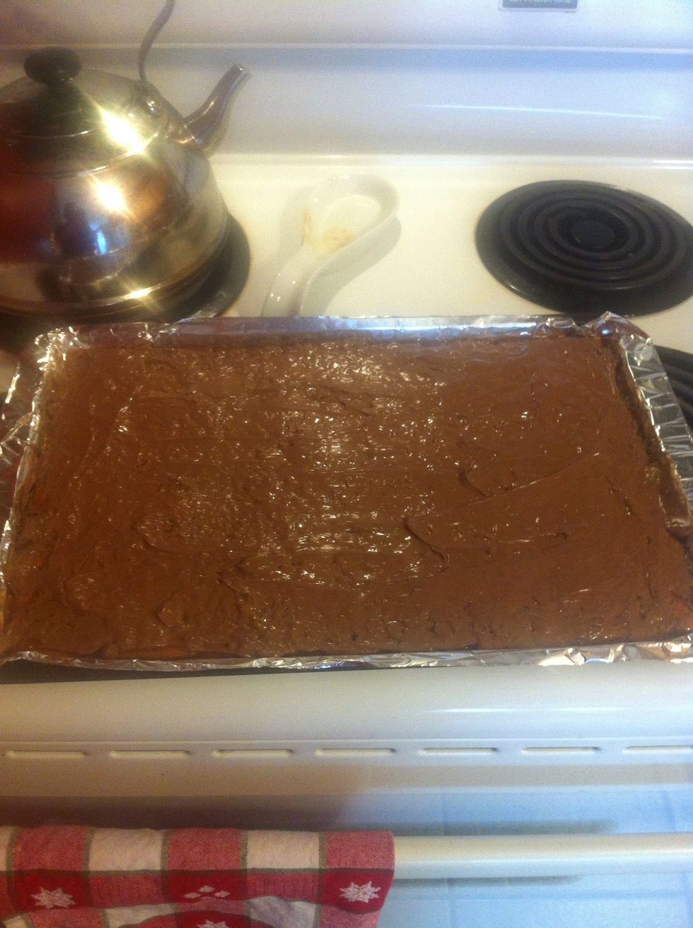 After it has cooled. Use a sharp knife and cut into pieces. It will break into uneven pieces. Yummy. Enjoy