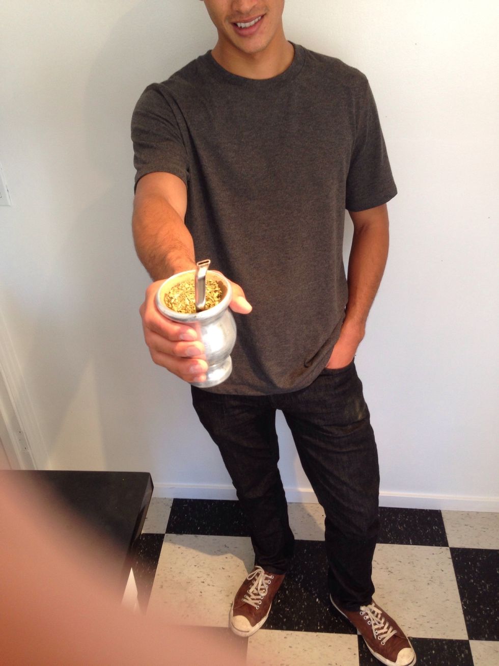 After it's been all sipped, pass back to the cebadora, who then re-fills and passes to the next matero/matera (yerba mate drinker). Salud!