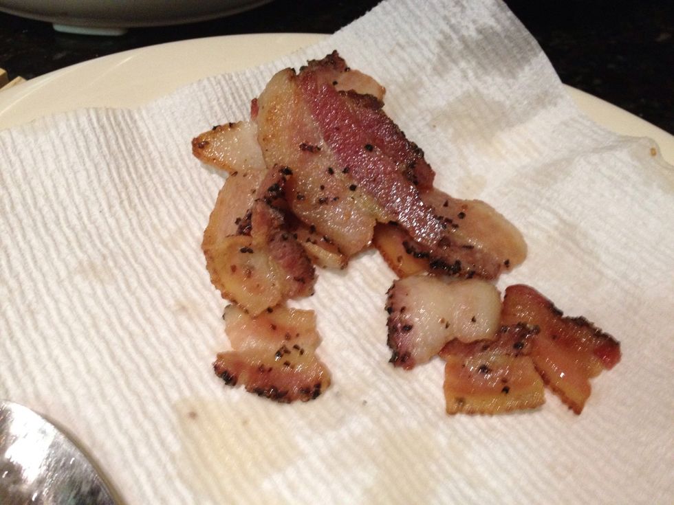 After it's done, set aside on a paper towel.