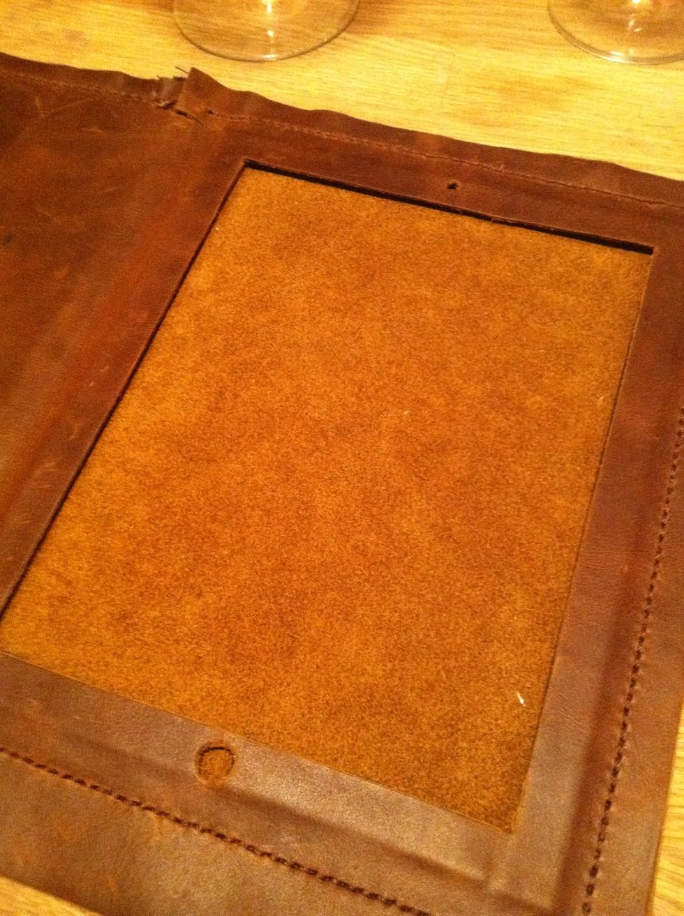 After it they are all glued in let them dry as long as you can. Try not to mess with it or move it around a lot you want the leather to stick together.