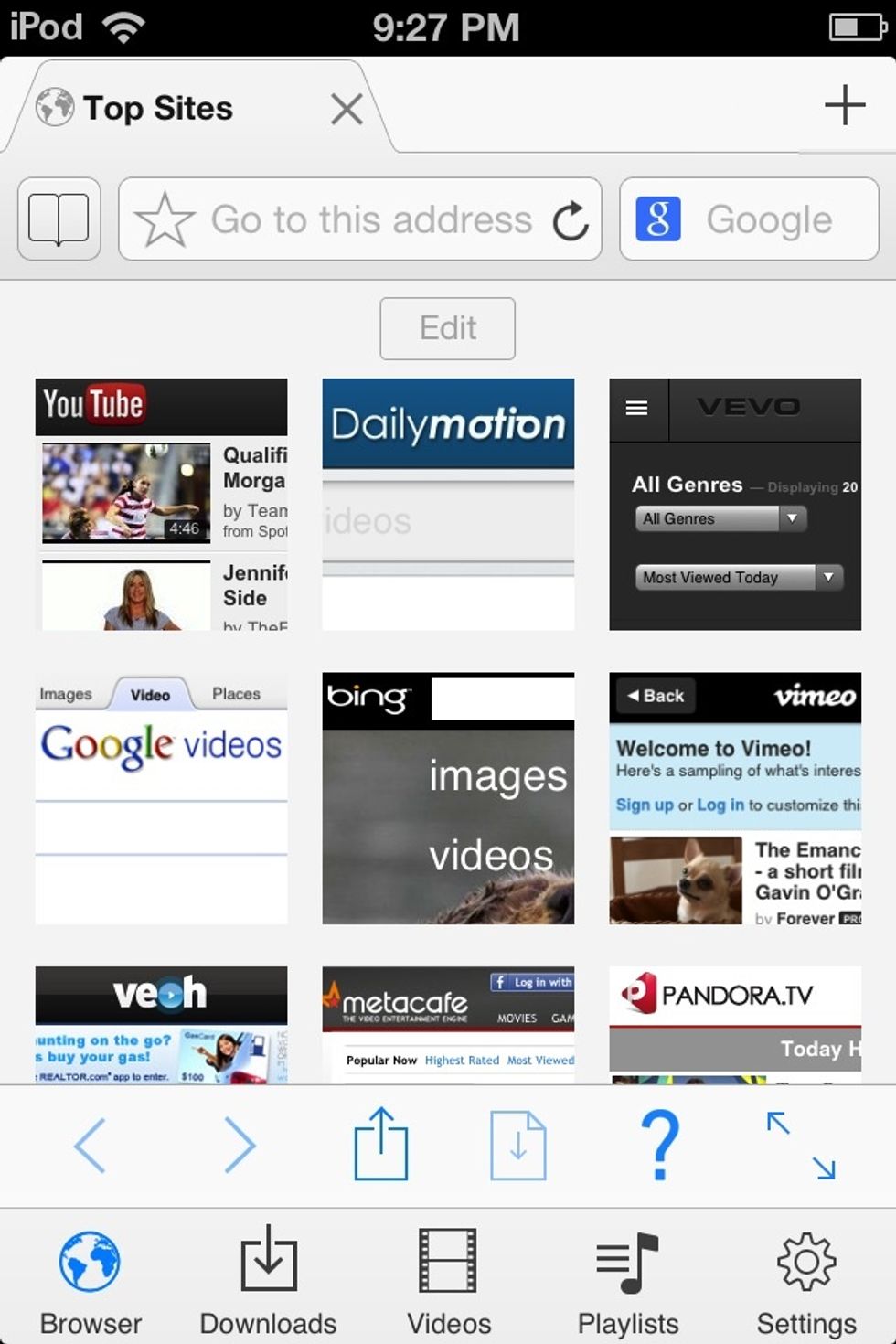 After its finished downloading, this will pop up as the home page. If its not follow the directions that is written on it. Press on the first icon(YouTube)