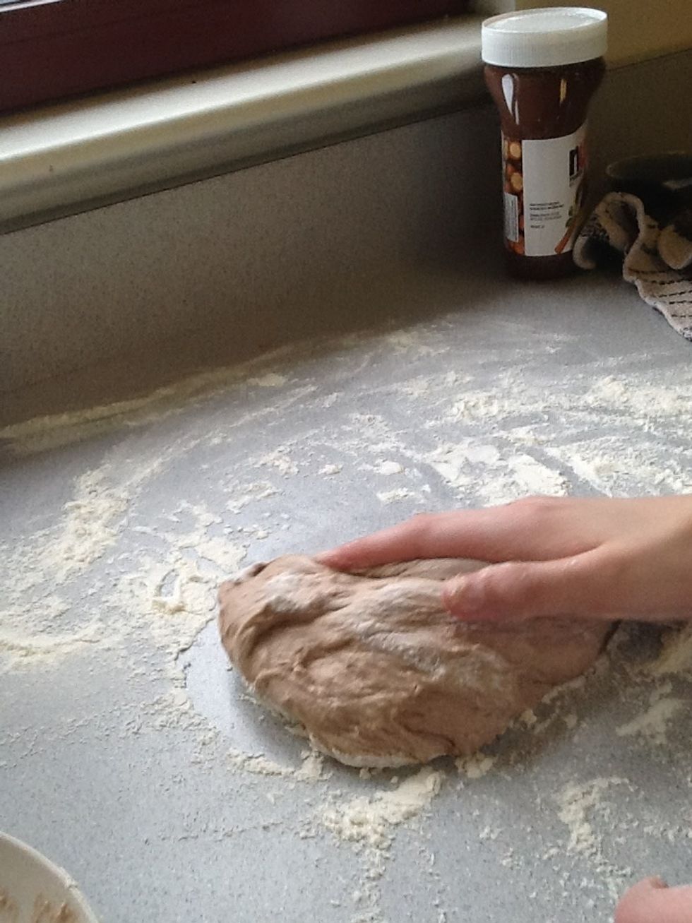After, knead the dough.