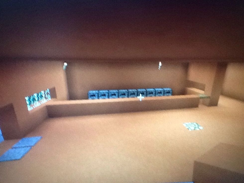 After make a counter on the side of the counter have a little section with a hole place furnaces on the ground.