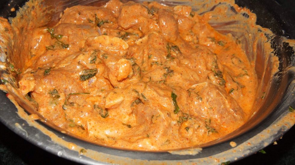 After marination it looks like this...