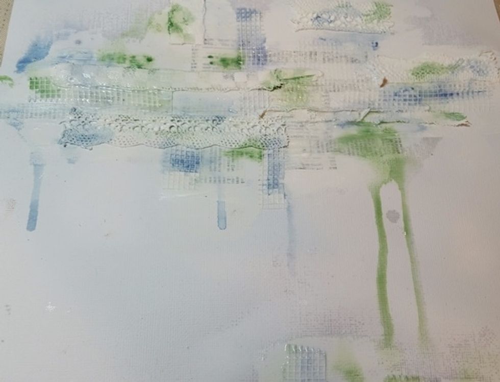 After my color was in place I spritzed it with water to make the color run and drip, I even added a bit of Fairy Dust for a bit of sparkle :)