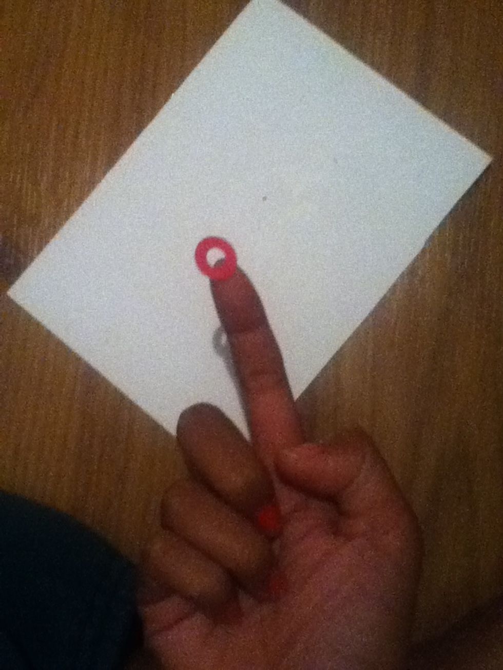 After nails have COMPLETELY dried. Grab a binder reinforcement/any other circular sticker.