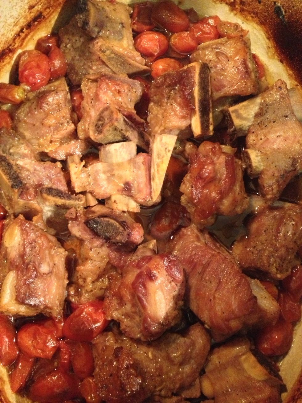 After one 1 open the lid and let it sit in the oven for another 10 minutes to reduce.