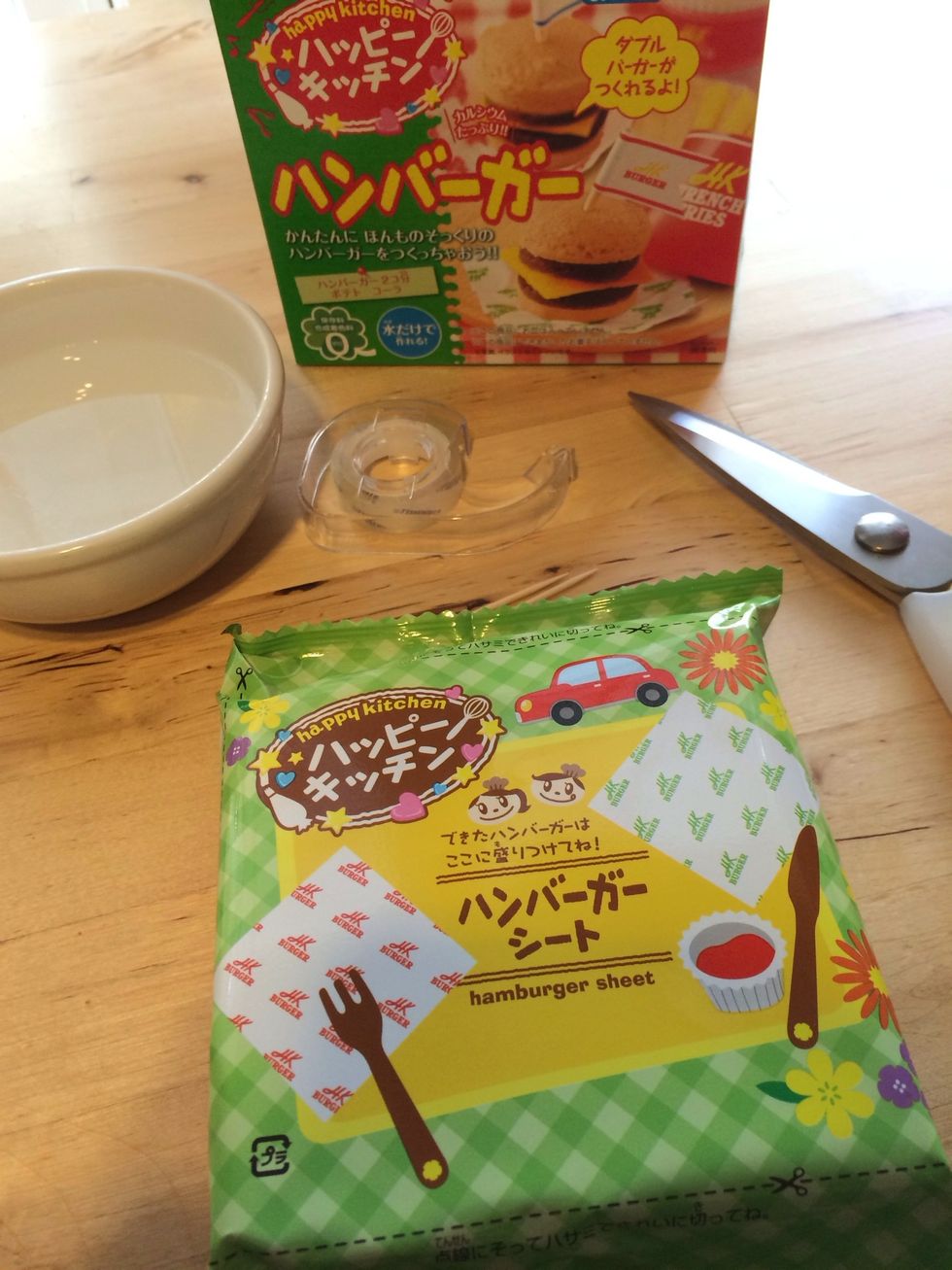 After opening the box you will find Inner Package--You will need to cut pieces out of package to use for cup, fries and burger  accessories.