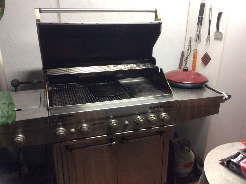 After please the mix in the fridge go and turn on the alliance that you are cooking with (I'm using a bbq)