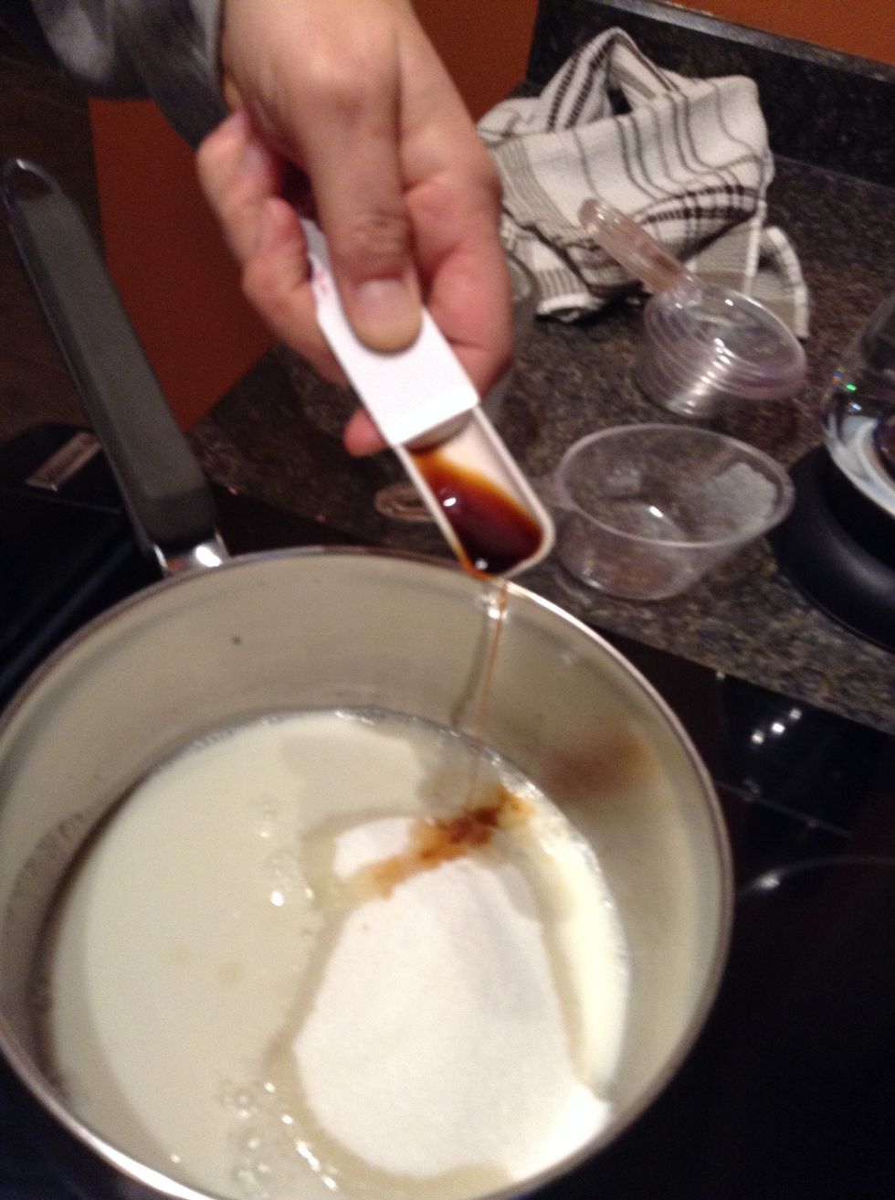 After pour your 1/2 cup of vanilla into the pot.