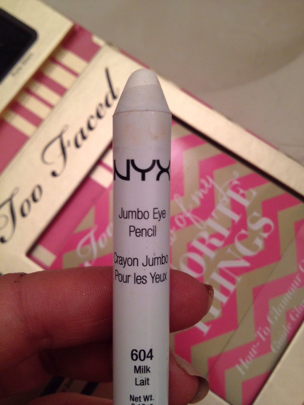 After priming lids with a good shadow primer, apply NYX Milk on lid up to crease