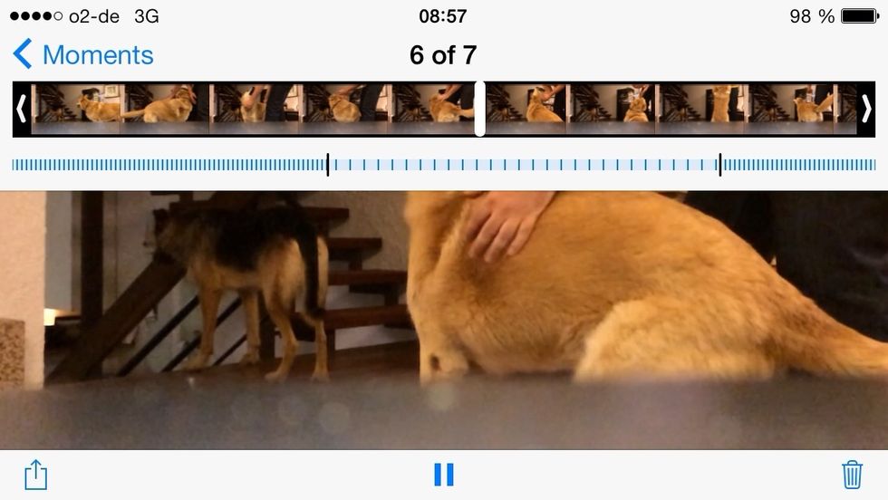 After recording, use the area on top of the video to choose what you'd like to see in slow motion