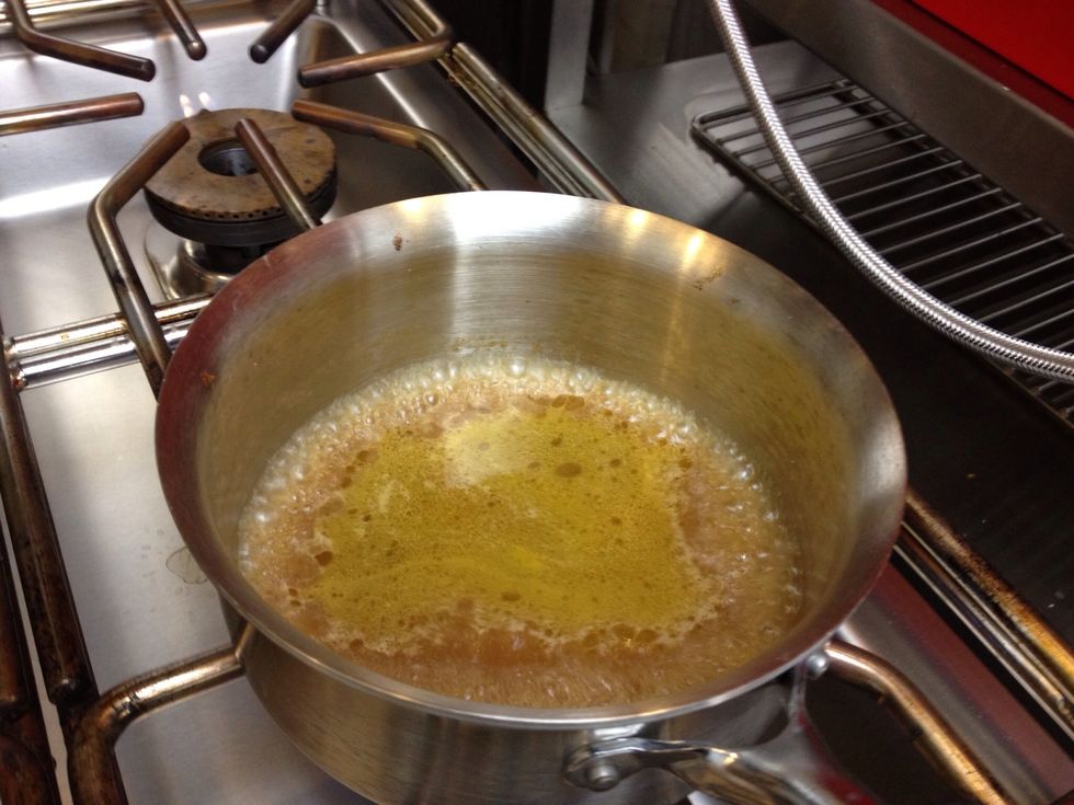 After removing from the oven, strain off the juices and reduce to sauce consistency.