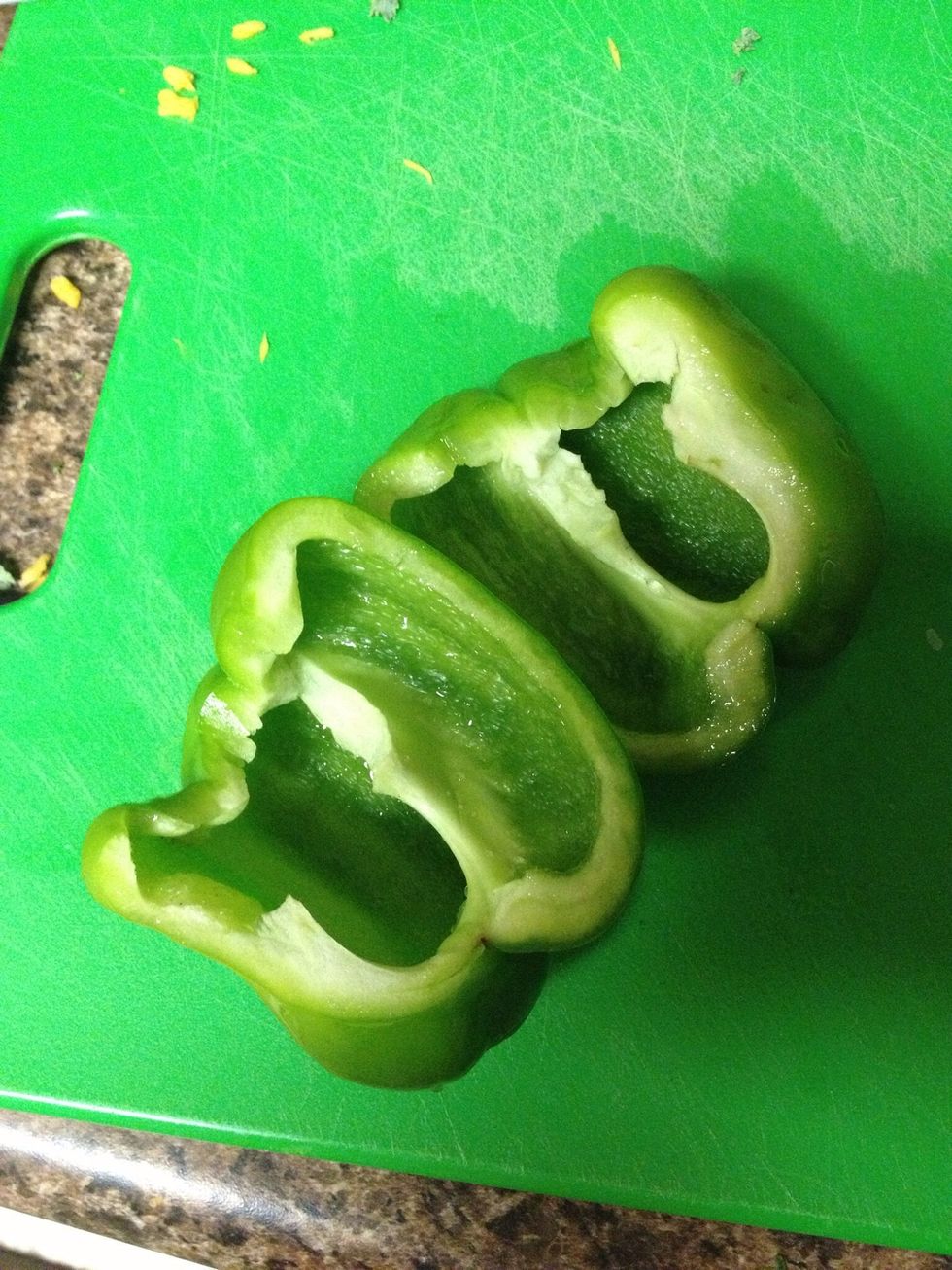 After removing the seeds, you're ready to cut!