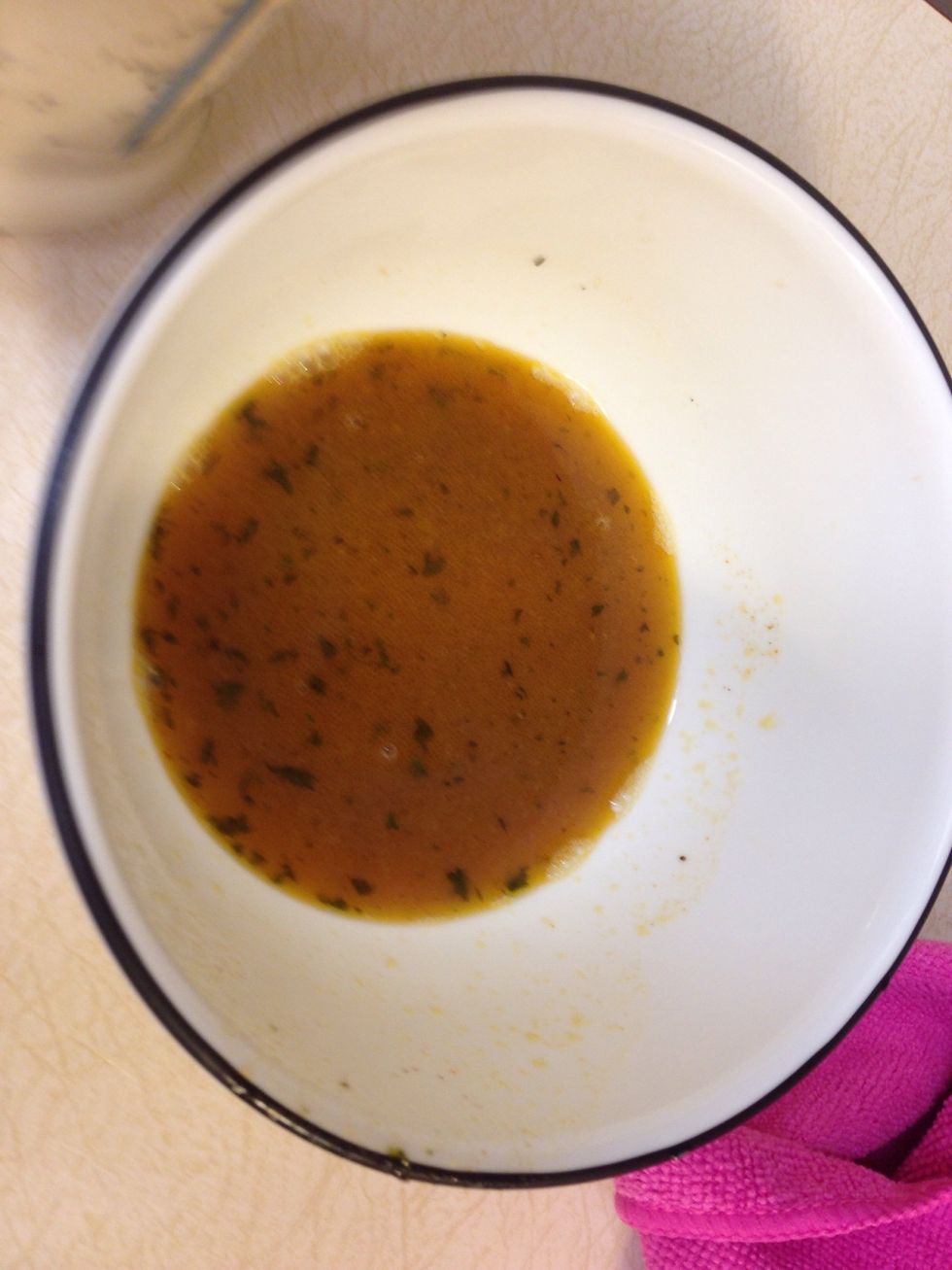 After shrimp and scallops are done cooking drain the juices into a bowl, leaving a little remaining in the pan