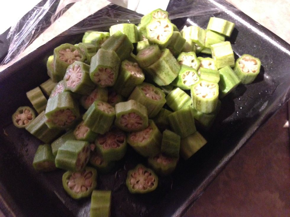 After simmering add okra