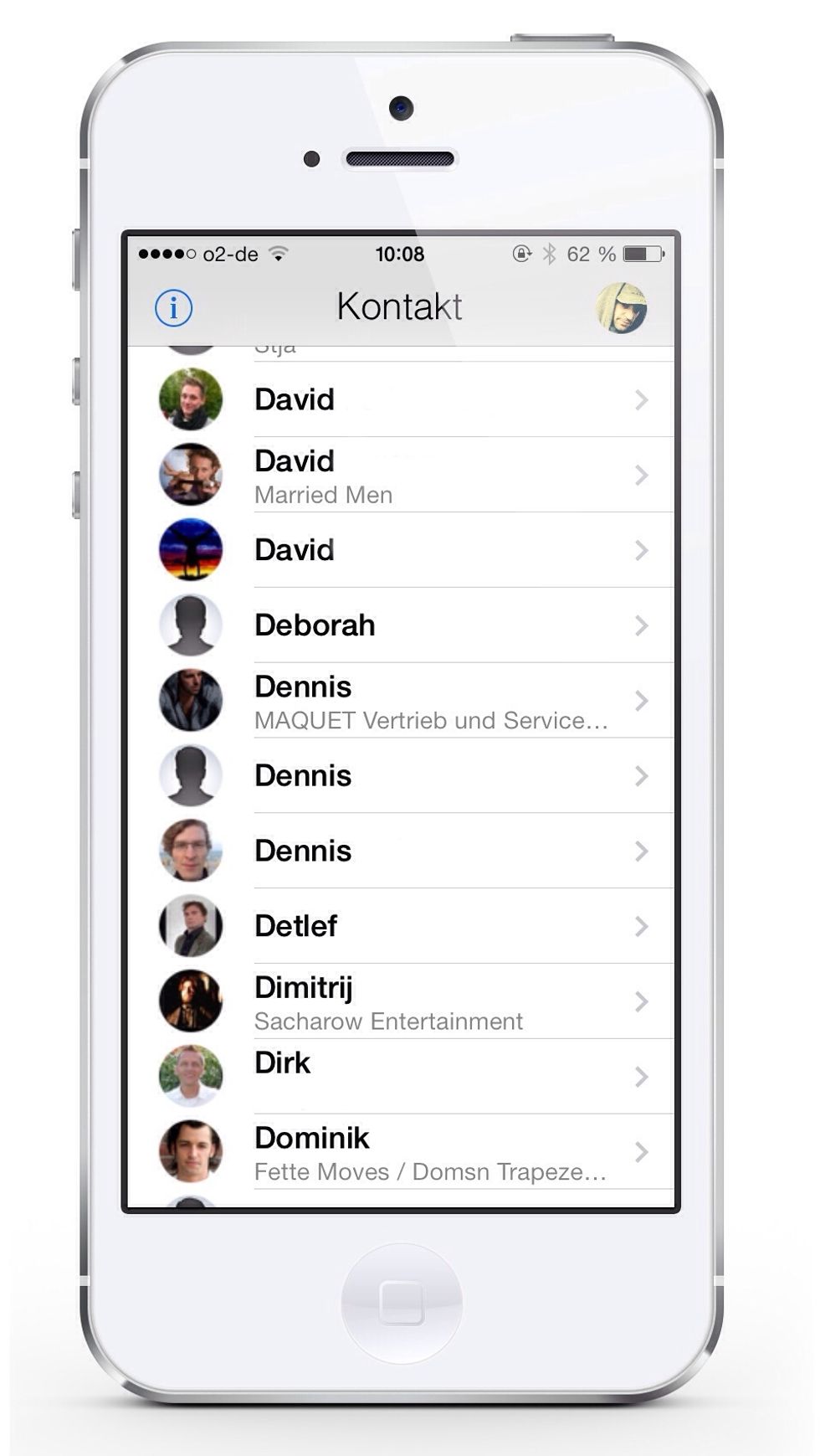After starting, search for the contact you want to individualize and send.
