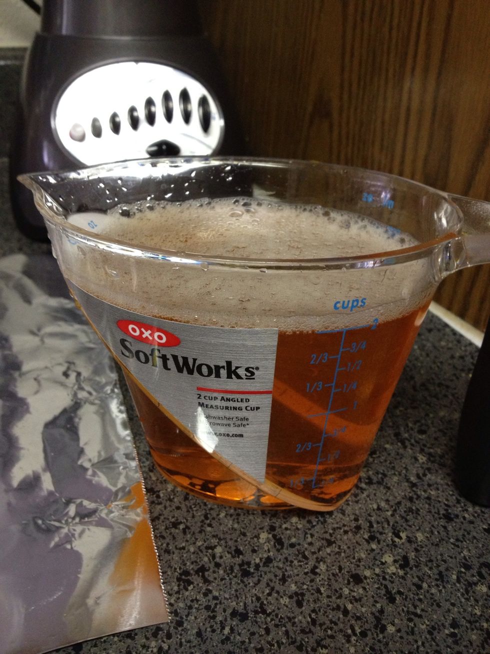 After stirring it a little more I poured it into here so it's easier to use