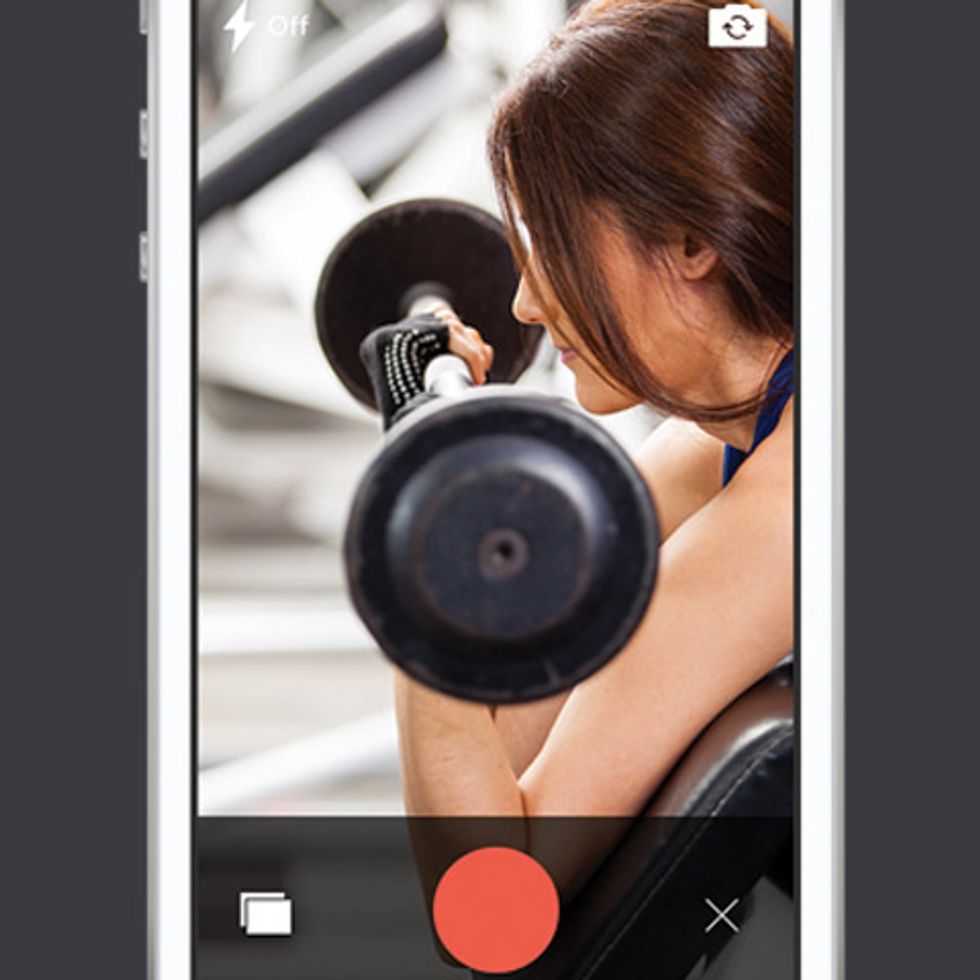 After taking an awesome selfie. Fire up the app on your device to add your workout data.