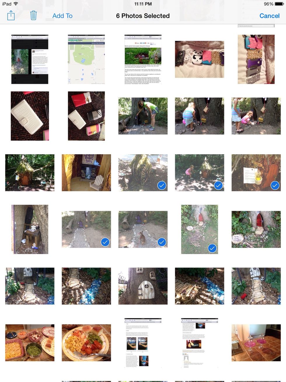 After tapping Select, tap each photo you want to delete (marking them with a check).  Now tap the trash can button in upper left corner.  This step will delete the photos you selected.