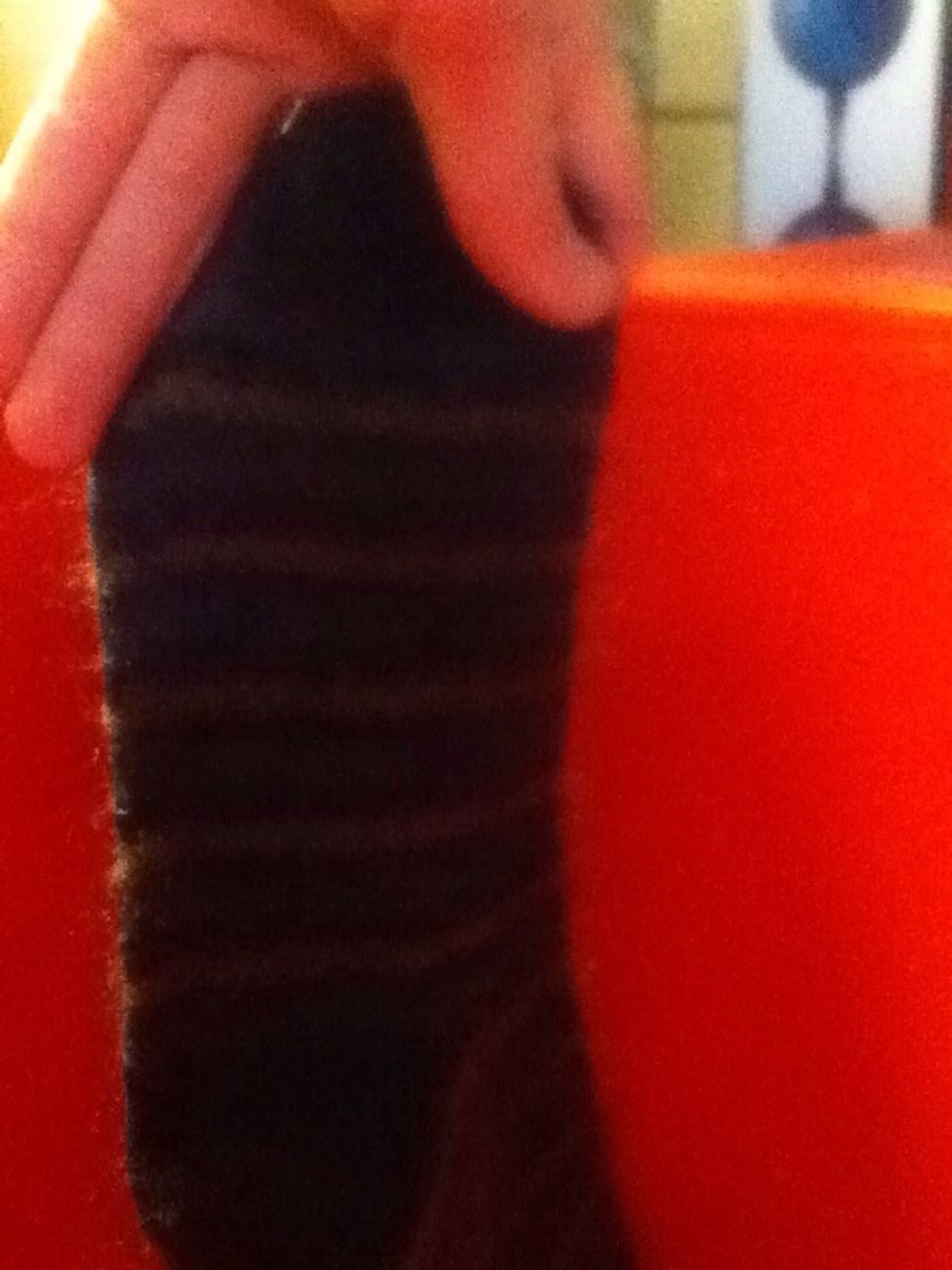 After ten minutes take your socks/jumper out and stretch them to they're original size if you're doing a jumper be careful not to change the shape