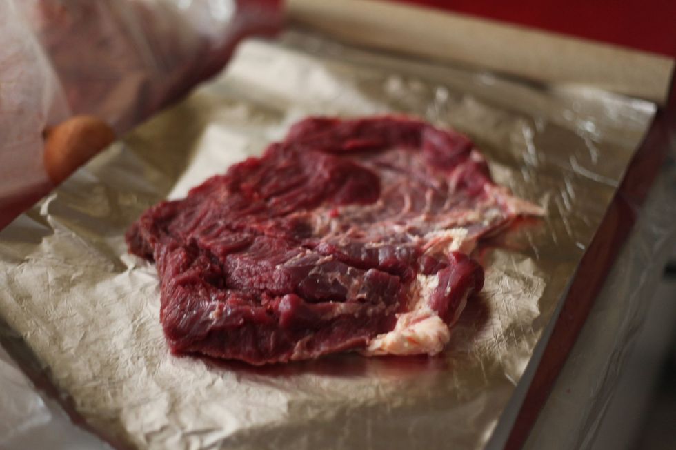 After tenderizing the beef, prepare your stock powder. I forgot to take the pic of the beef stock. However the brand is the same as the stock I use in all my previous guides.
