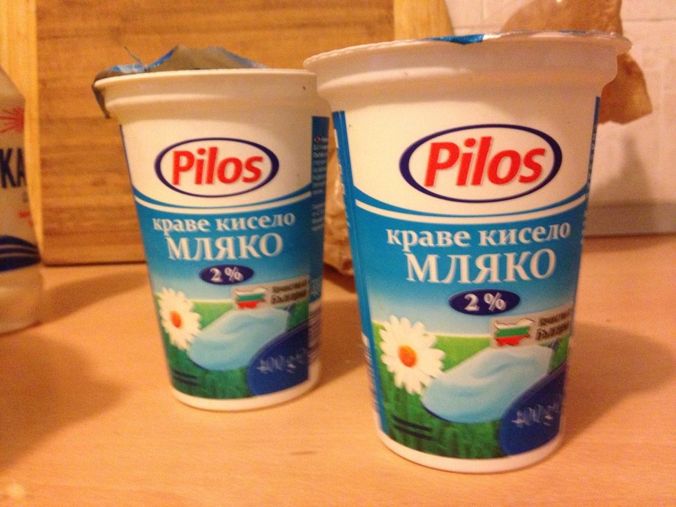 After that add the yoghurt and the water.