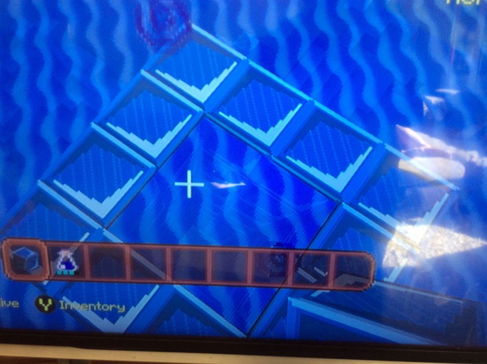 After that build a tower on the outside of the hole to the top of the water