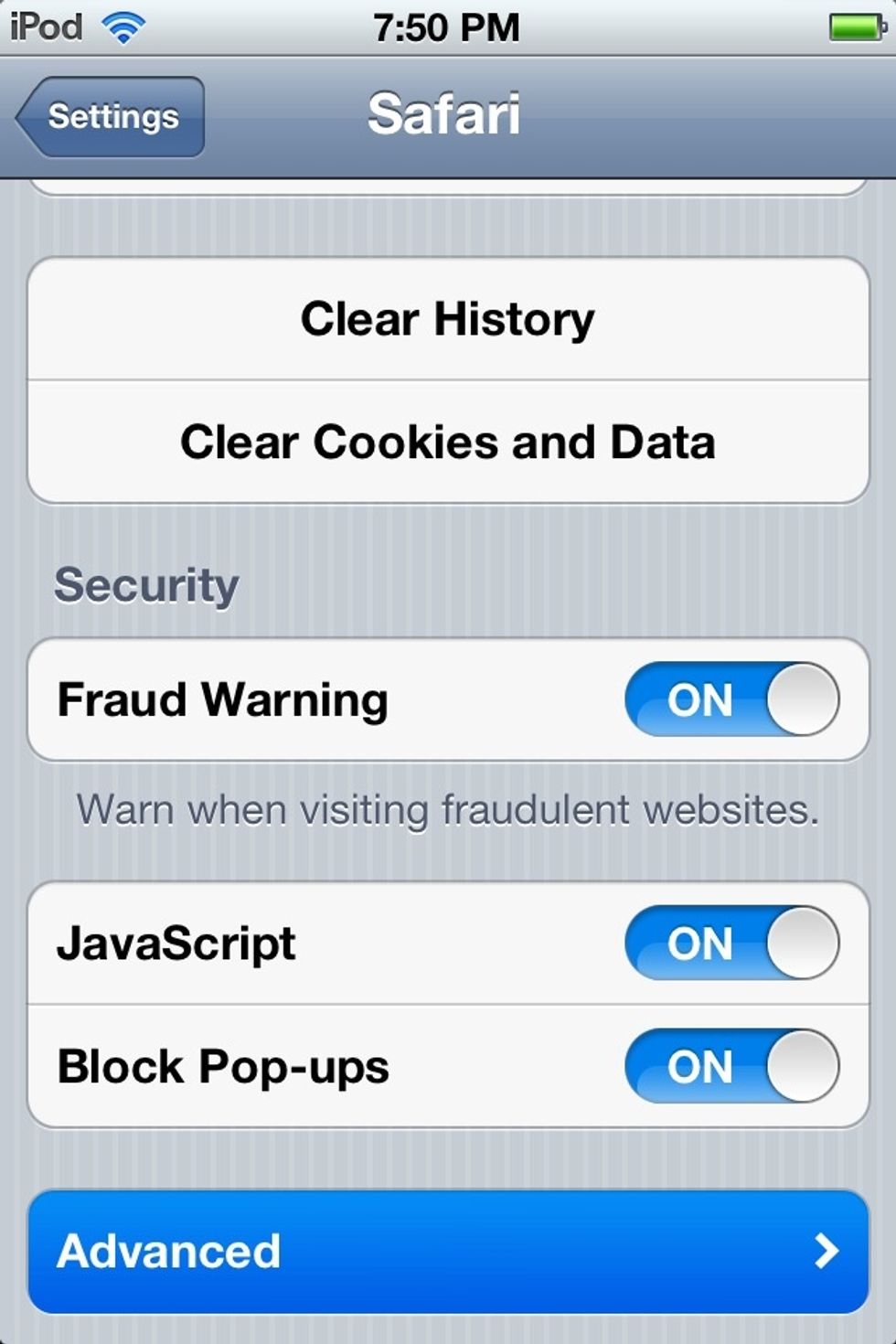 After that click on advanced as shown at bottom.