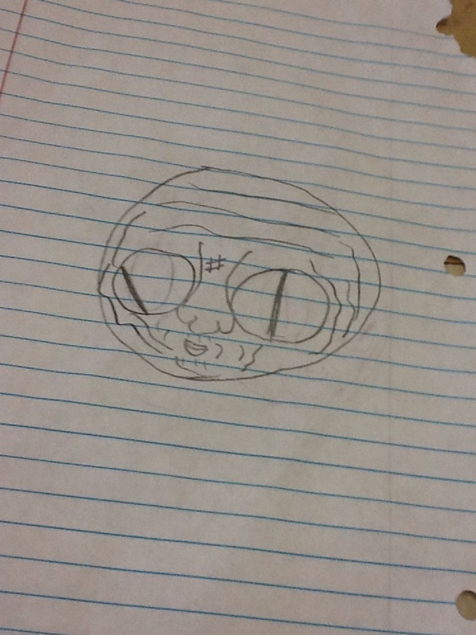 After that draw a mouth under the nose.