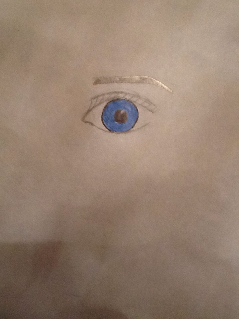 After that draw the eyebrow above the eye but don't draw it very high up.