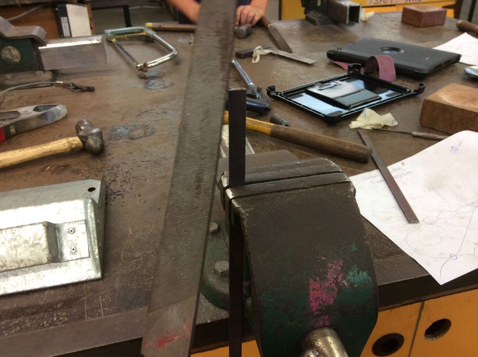 After that get a file and file the edges so then the corners don't stab you.