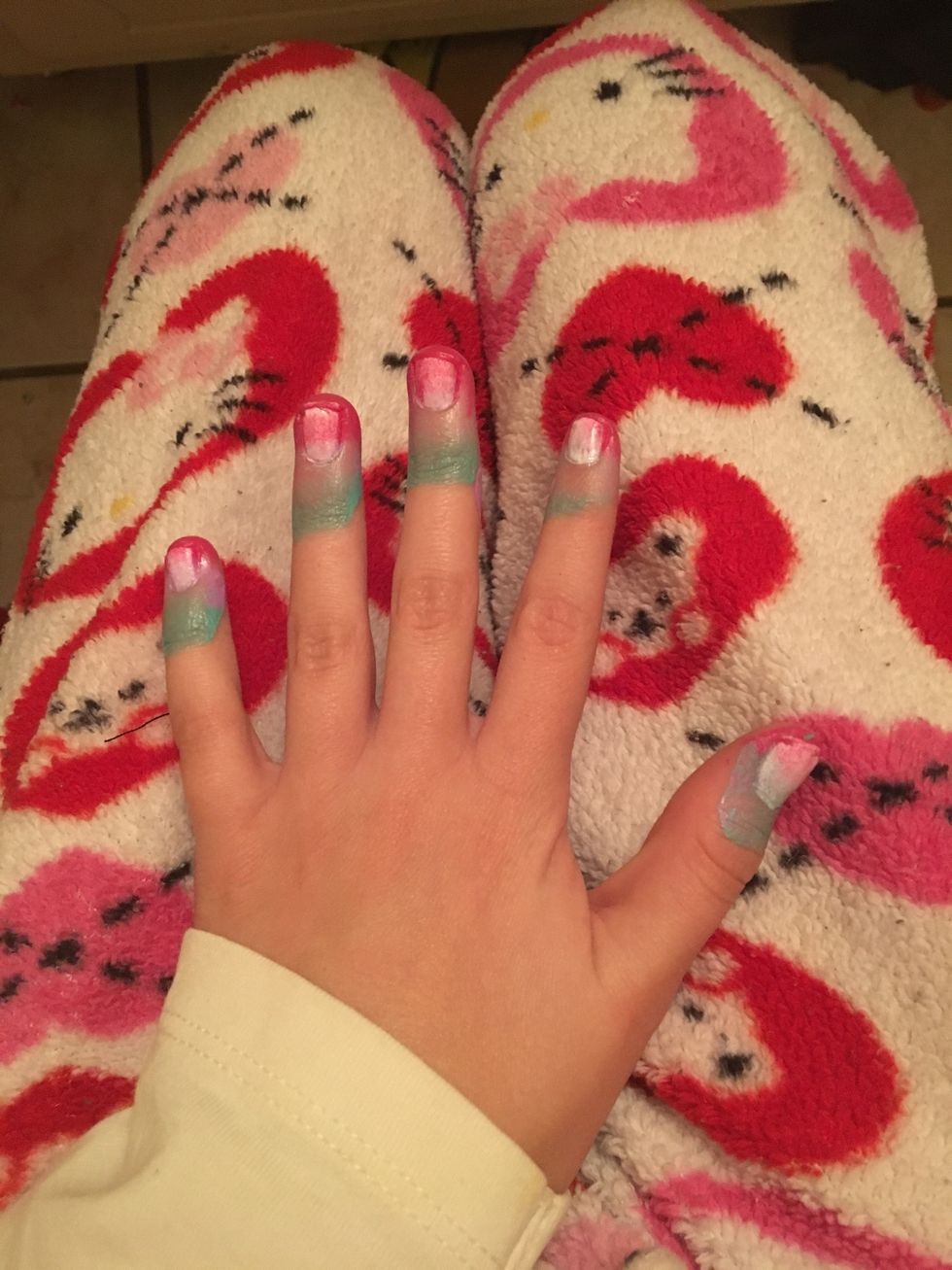 After that grab your nail polish remover and a cotton swab and get rid of the stuff on your finger