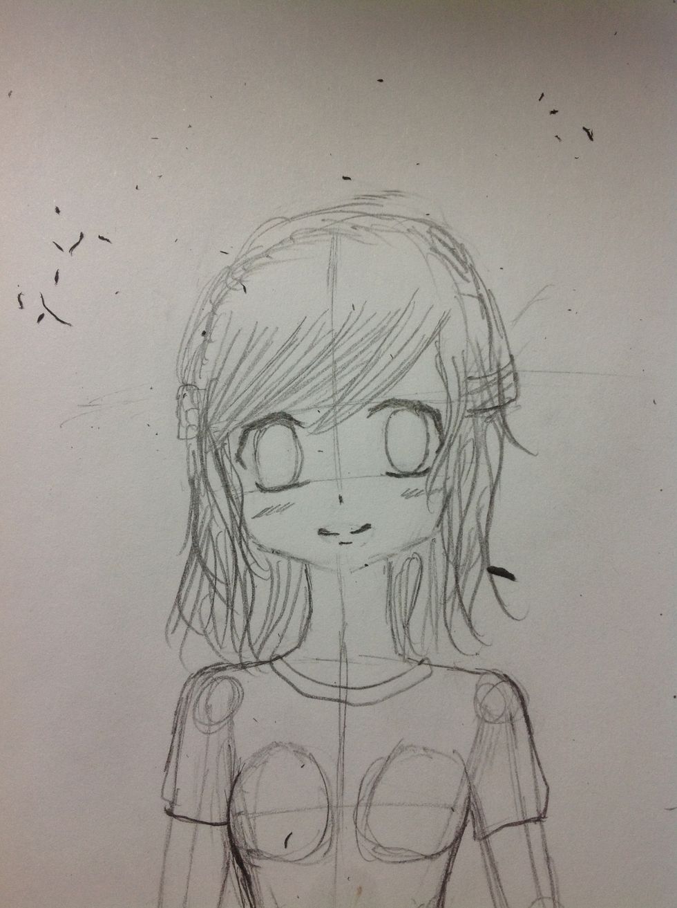 After that, I draw the hair.