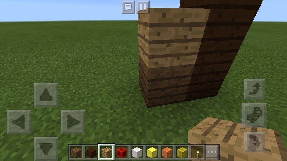 After that, put one Oak Wood Planks on top of it.