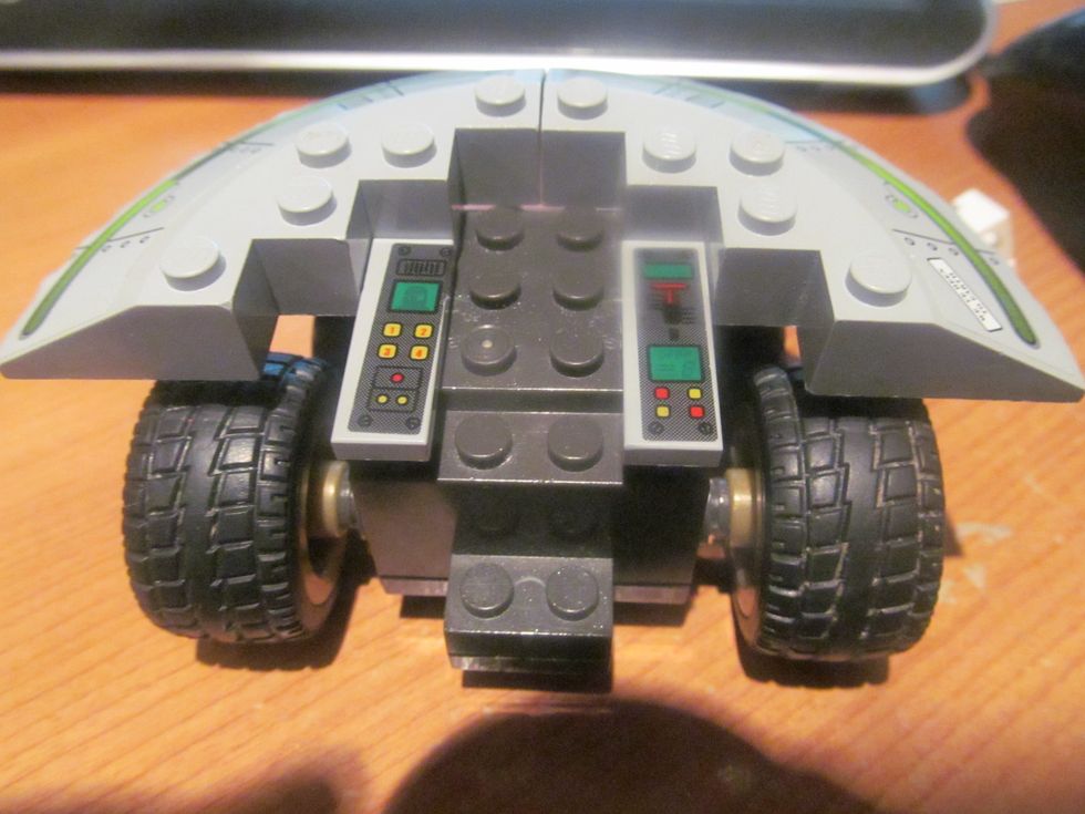 After that put tiles with the stickers on the inside with one part off.