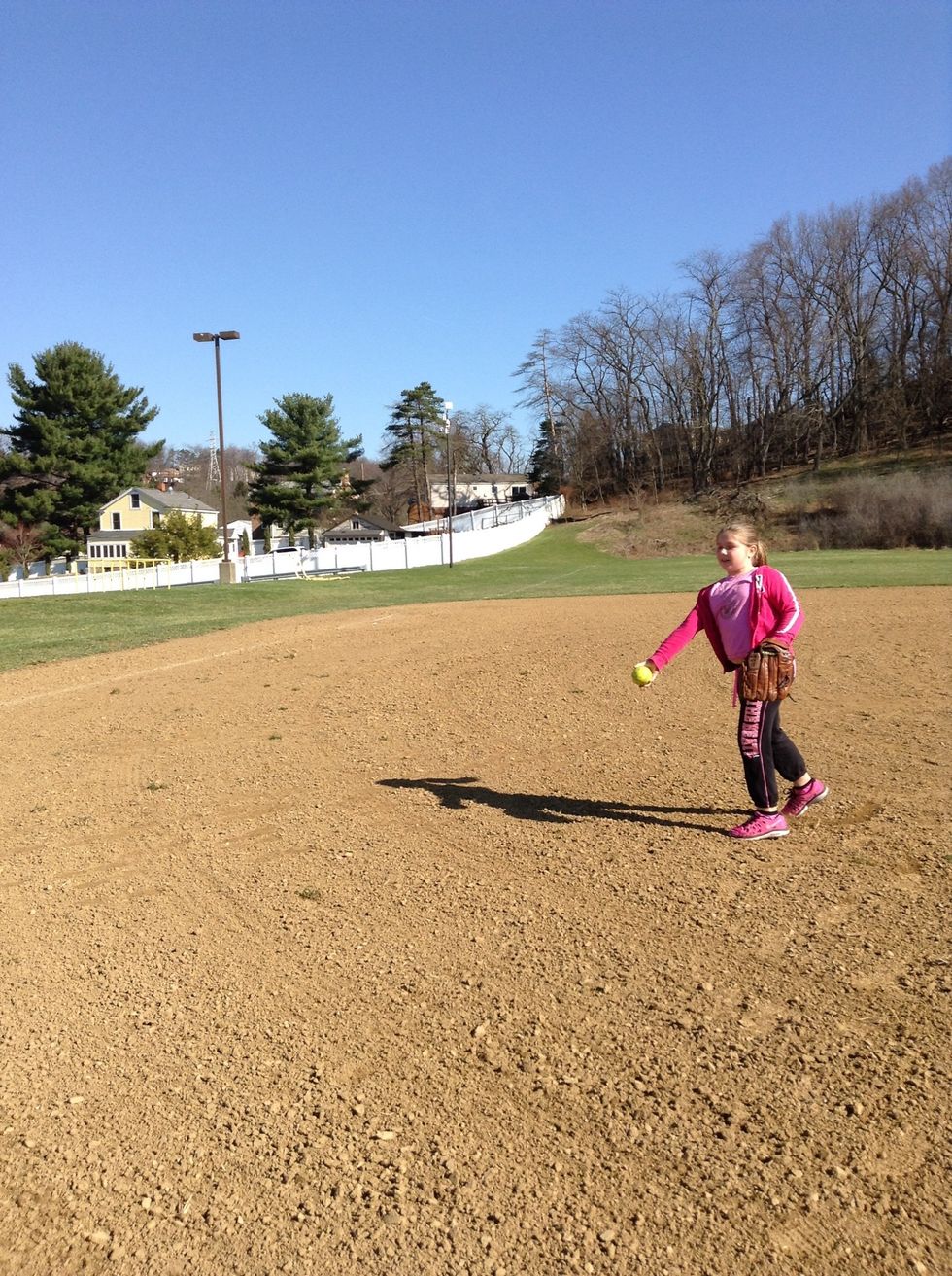 After that, throw the ball when it gets to your waist.