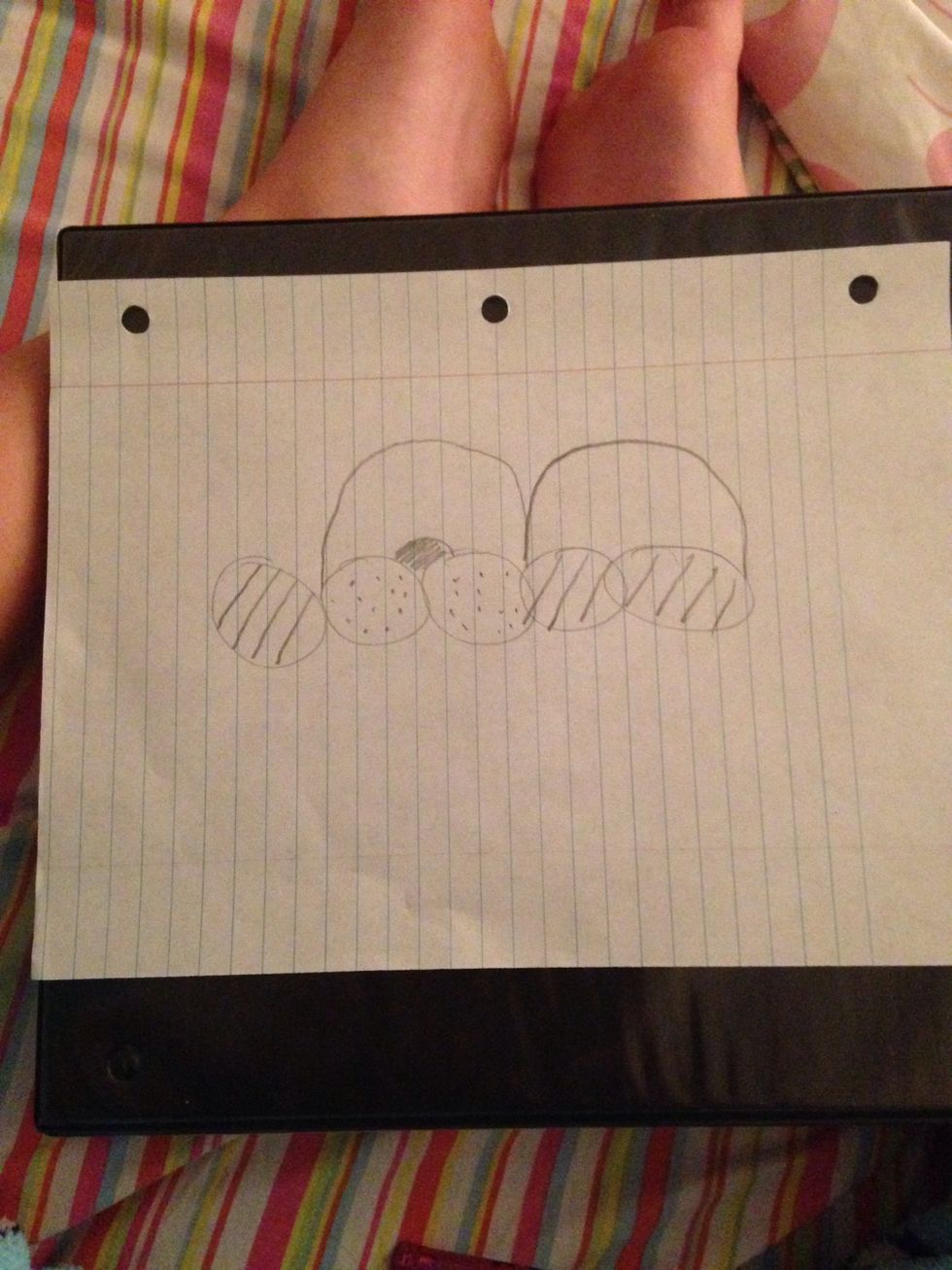 After that you draw another arch.