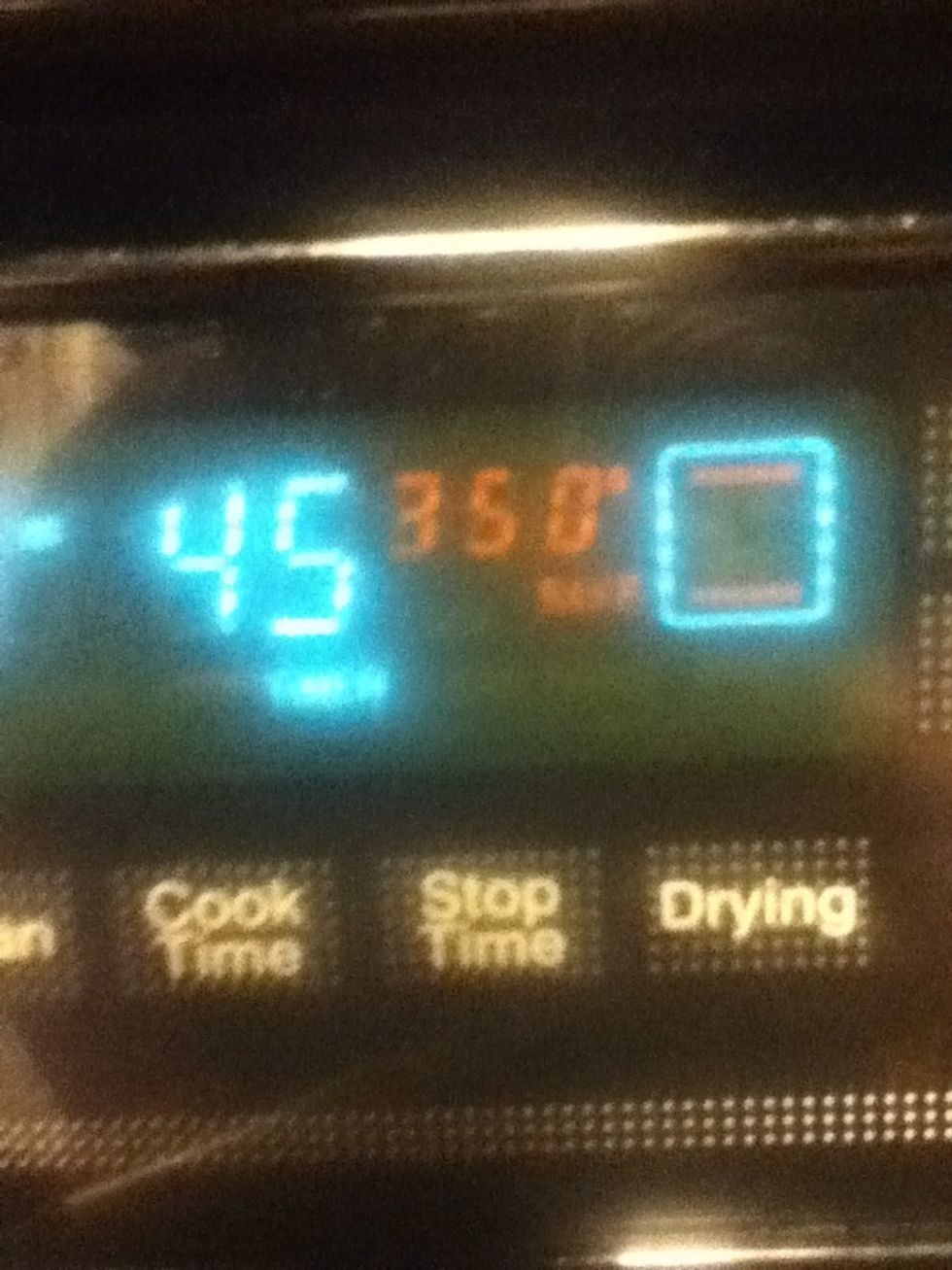 After the 10 reduce heat to 350 for 45-55 minutes..