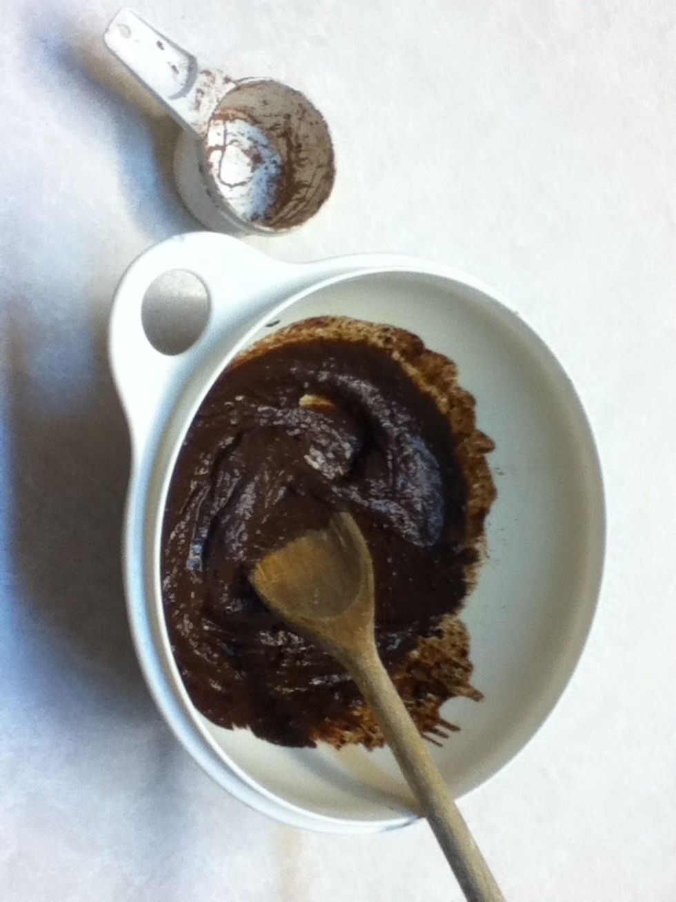 After the butter and coco are mixed, (seen above) add all the rest of the ingredients. (No specific order)