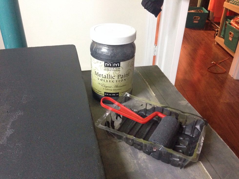 After the counter tops have cured for several days, remove the screws to release the mold. Then you can paint/stain.