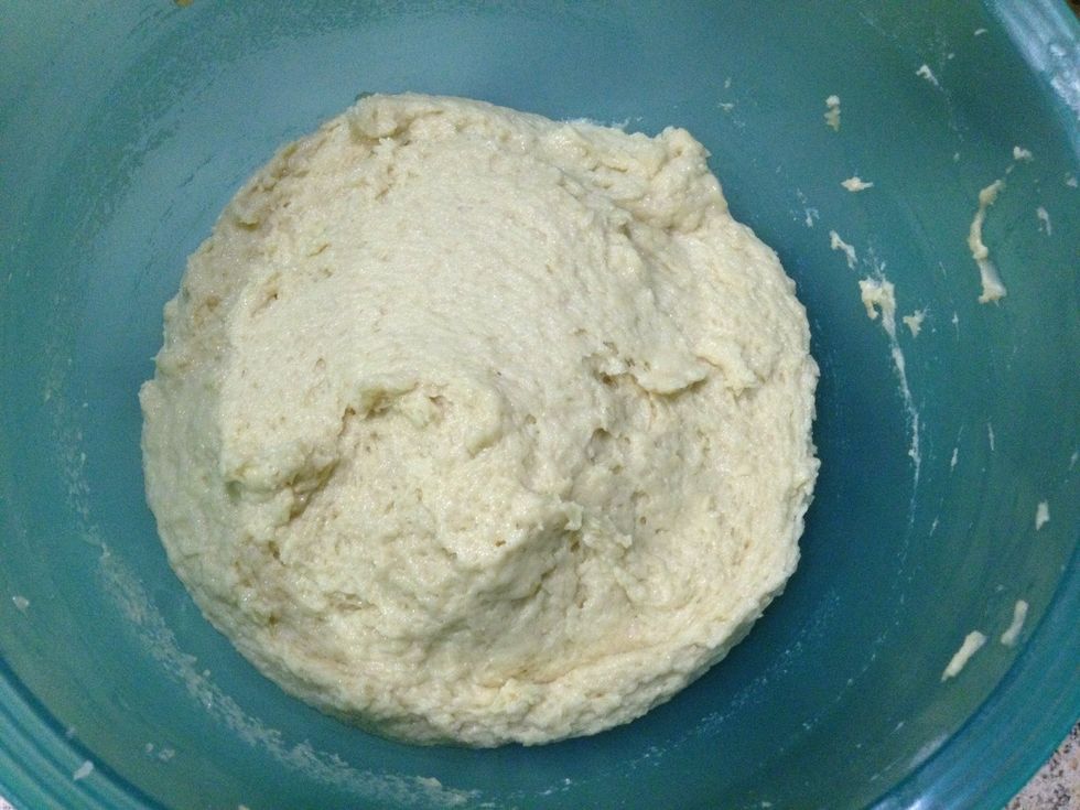 After the full 600 grams of flour. The dough should be very soft