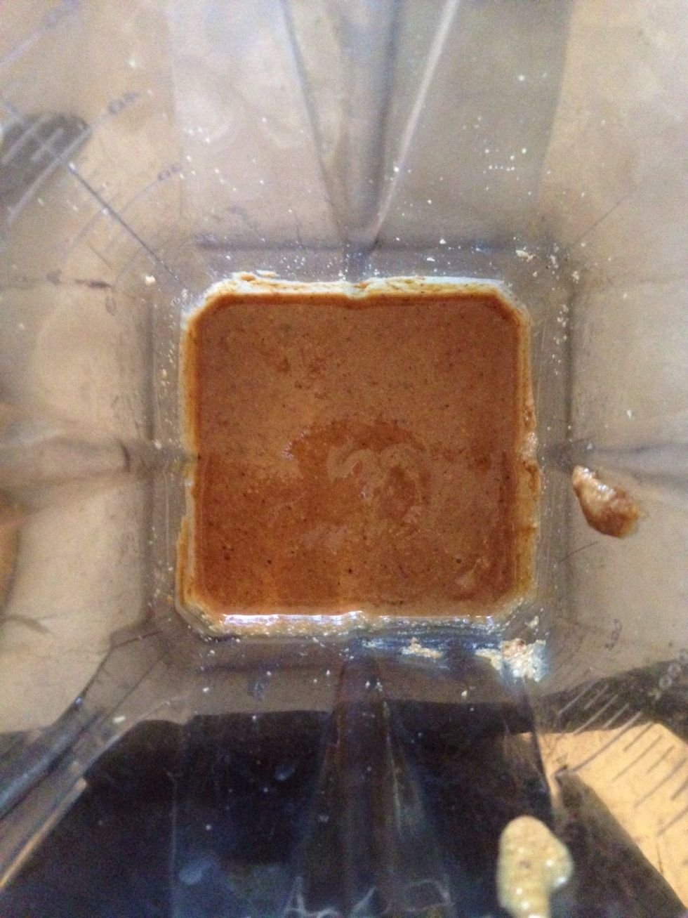 After the hazelnuts are stripped, throw in a blender or food processor. I used my vita mix blender and it did the trick. Blend or grind until you've created a creamy butter.