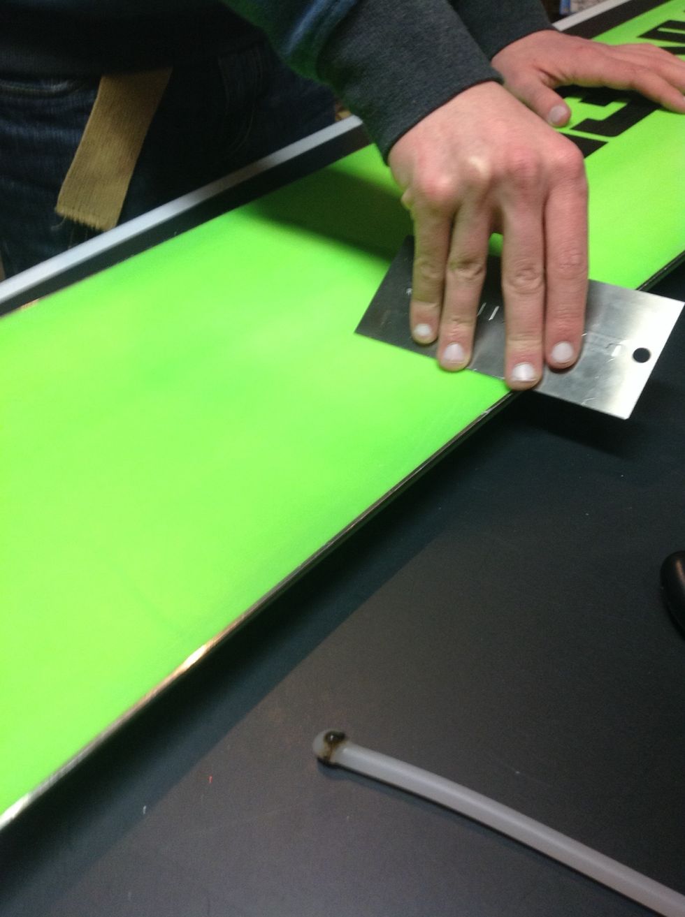 After the P- tex is dry remove excess P-tex.