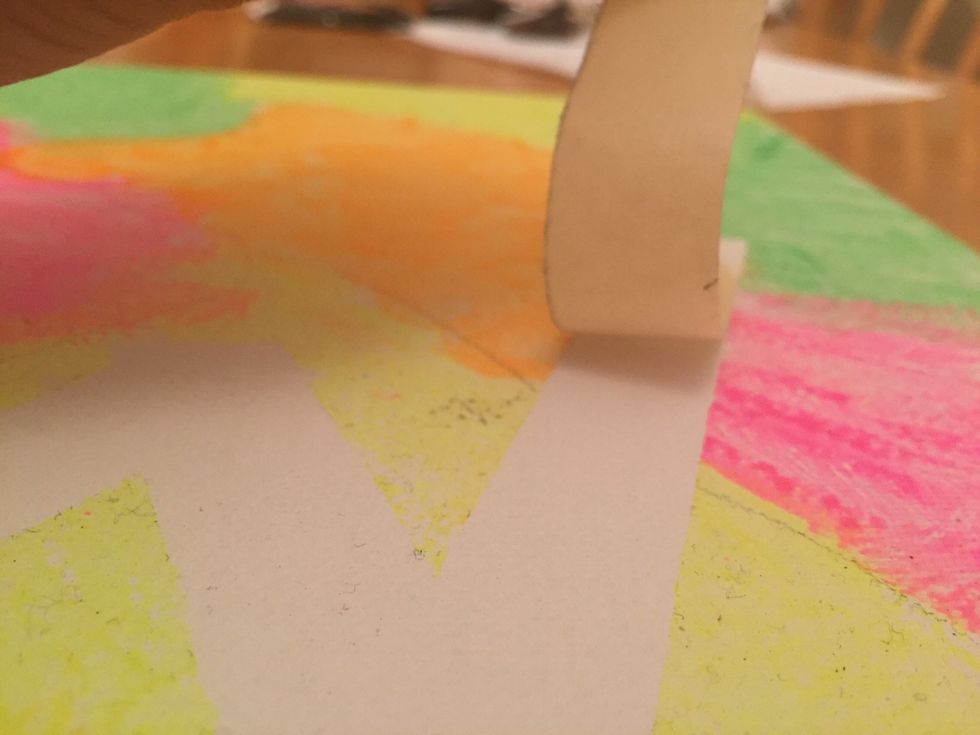 After the paint has dried again take off all of the tape.