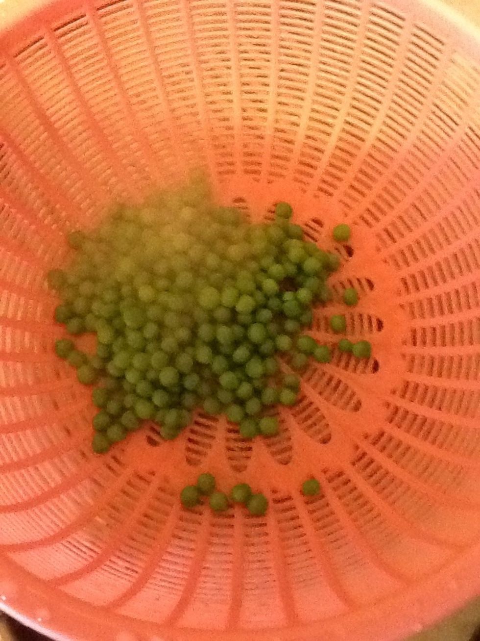 After the previous steps the peas ahold be ready....